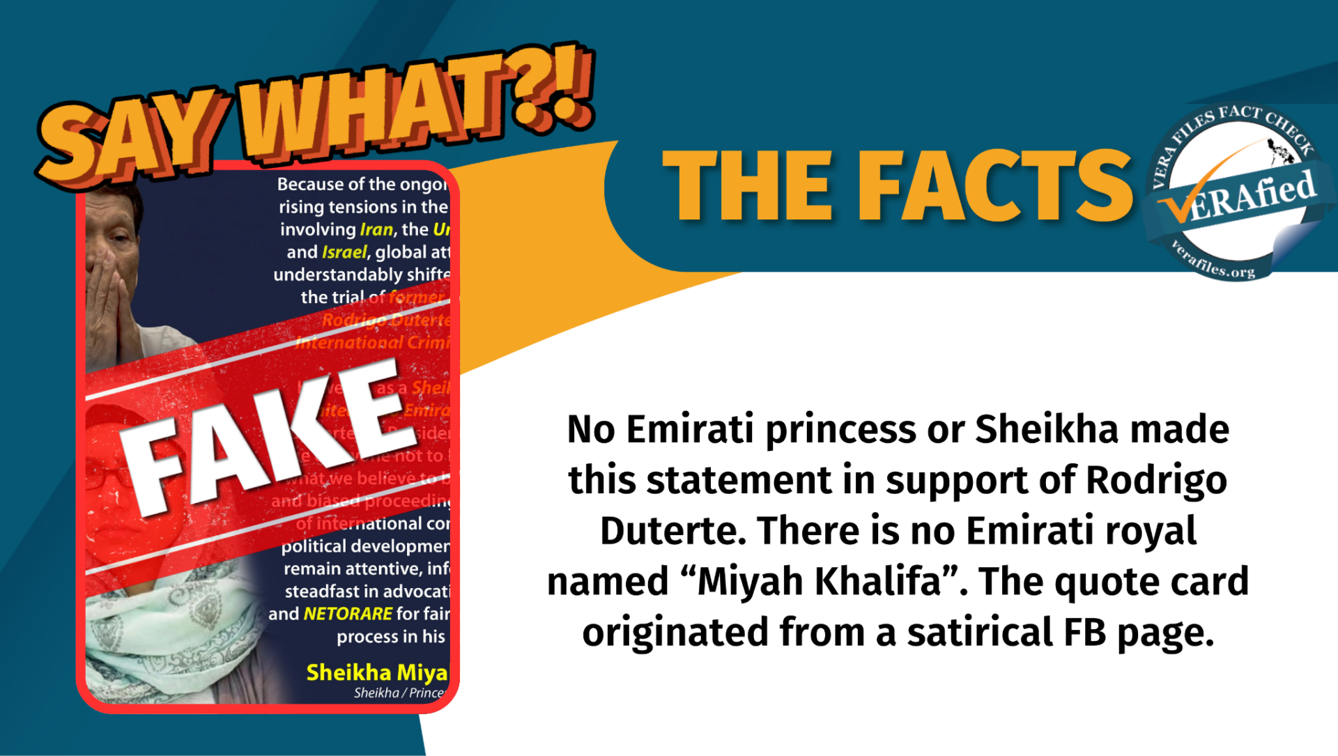 FACT CHECK: Quote card of pro-Duterte ‘UAE princess’ is FAKE