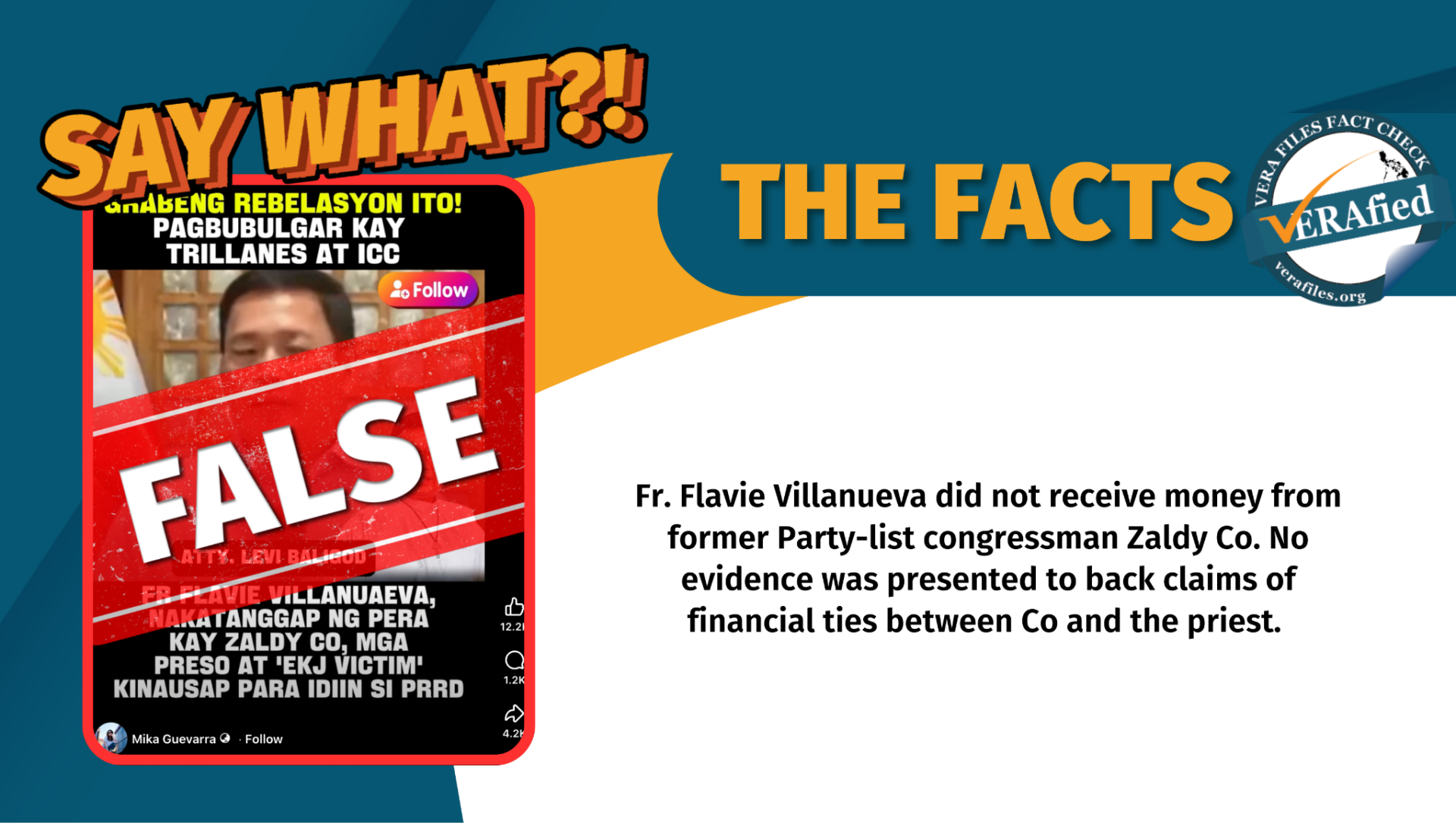 FACT CHECK: Fr. Flavie Villanueva did NOT receive money from Zaldy Co