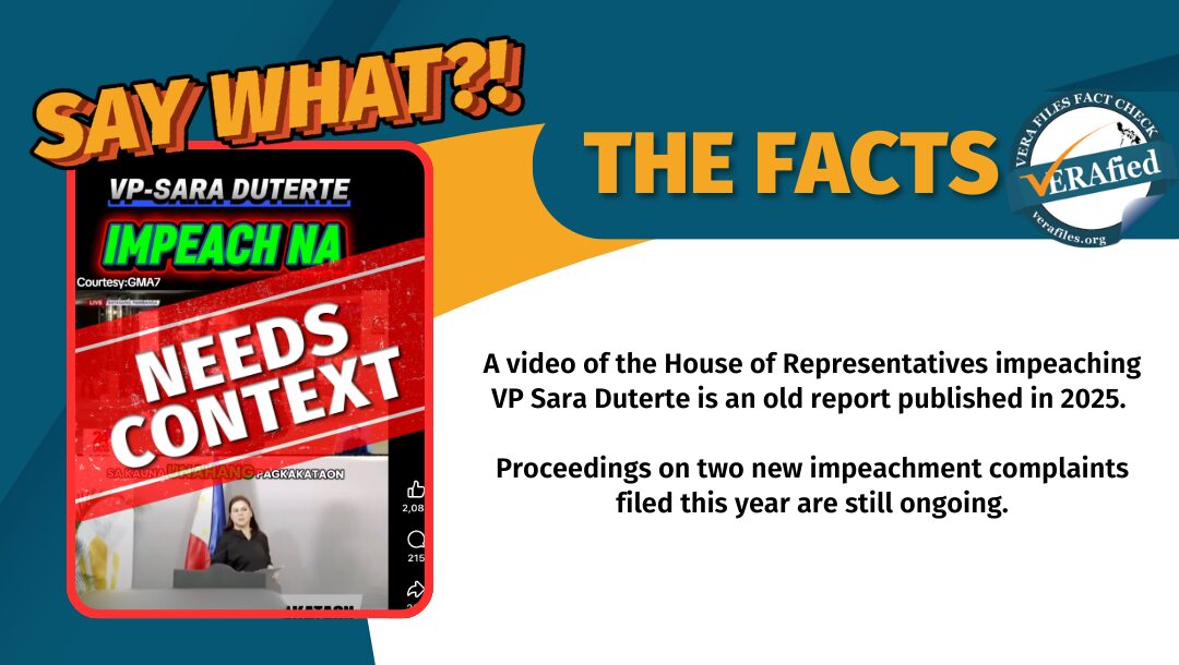 FACT CHECK: OLD news report revived to claim Sara Duterte now impeached