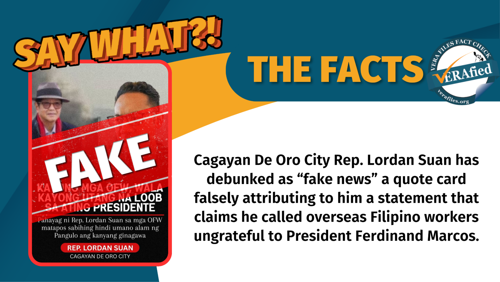 FACT CHECK: Rep. Suan quote card calling OFWs ungrateful is FAKE