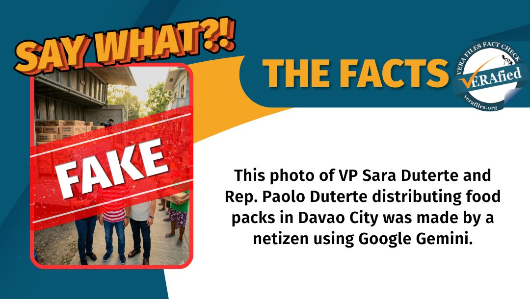 FACT CHECK: Photo of Sara, Paolo Duterte food drive in Davao City is AI-generated