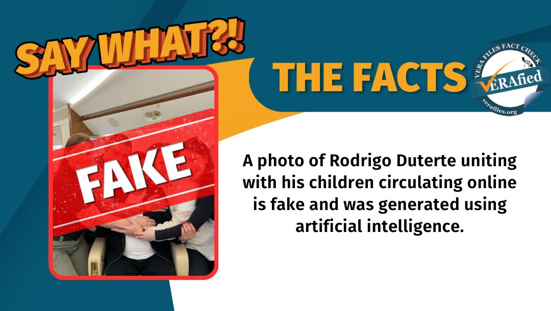 FACT CHECK: Photo of Duterte siblings hugging their father AI-generated