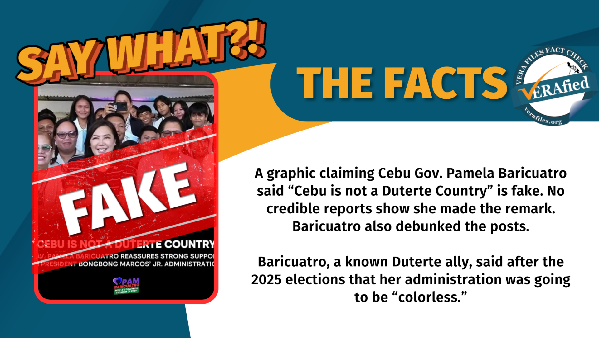 FACT CHECK: NO credible report of Gov. Baricuatro saying Cebu is ‘not Duterte Country’