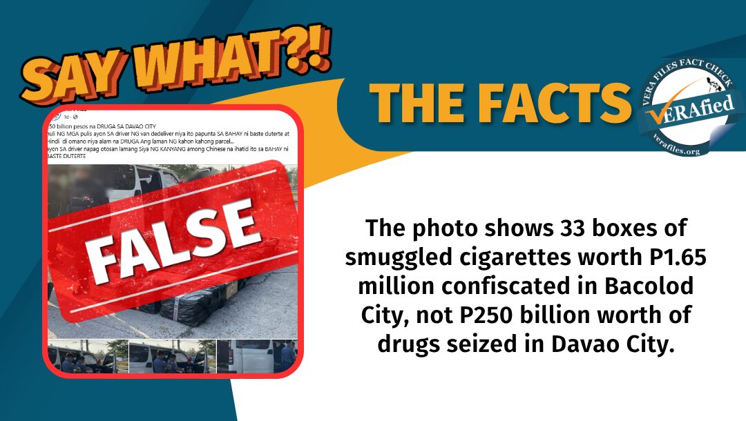 FACT CHECK: Photos show smuggled cigarettes in Bacolod City, NOT drugs in Davao City