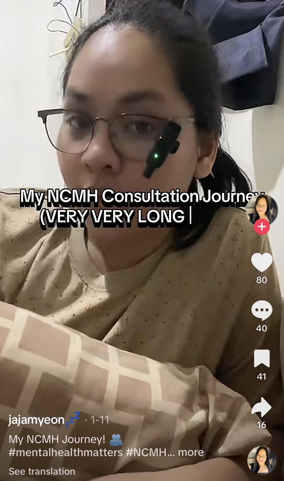 Basco shared her experiences with NCMH in a Tiktok video uploaded on January 11, 2026. Screengrab by Jade Ann Basco (jajamyeon)