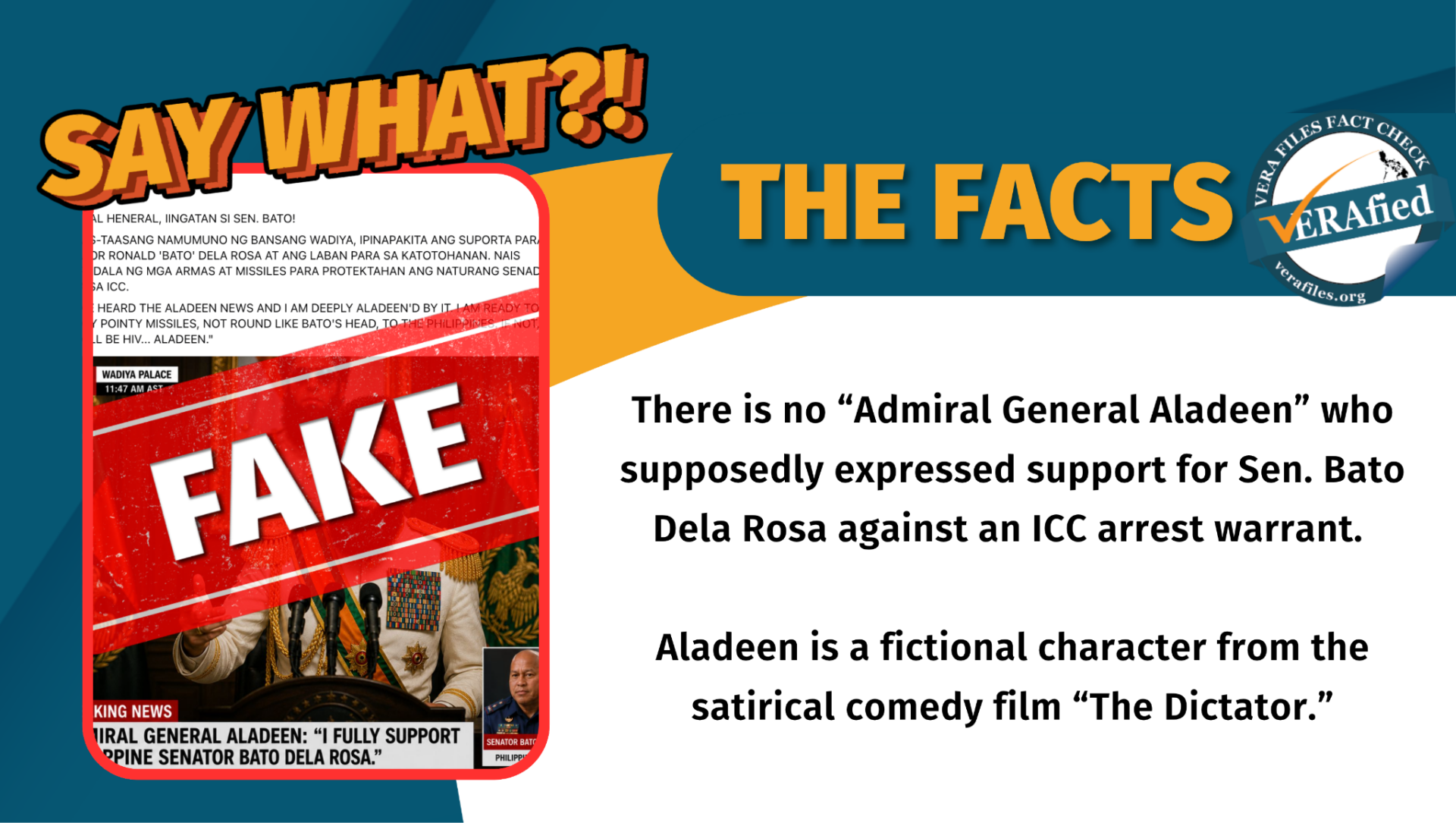 FACT CHECK: ‘Supreme leader’ expressing support for Bato vs ICC warrant is FICTIONAL