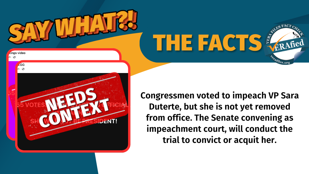 FACT CHECK: VP Sara ‘officially impeached’ NEEDS CONTEXT