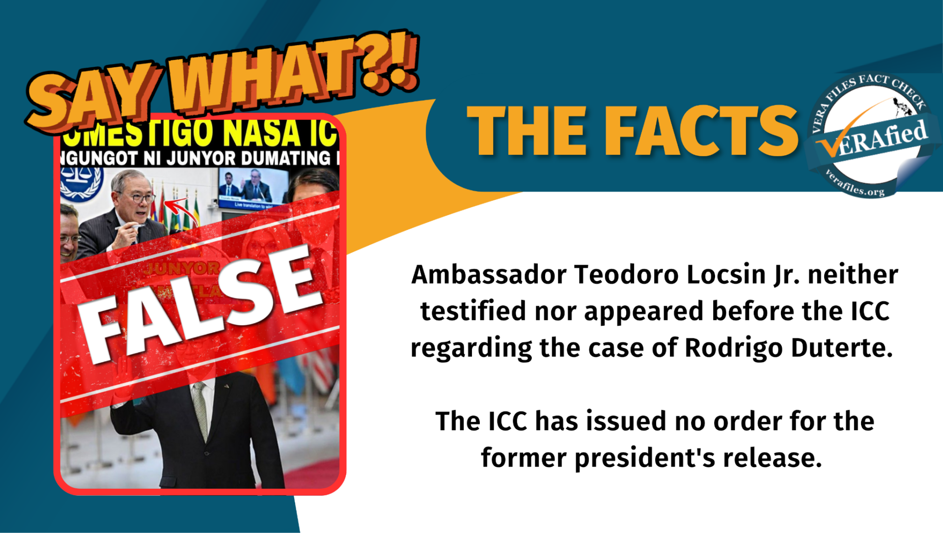 FACT CHECK: Locsin did NOT testify for Duterte at the ICC