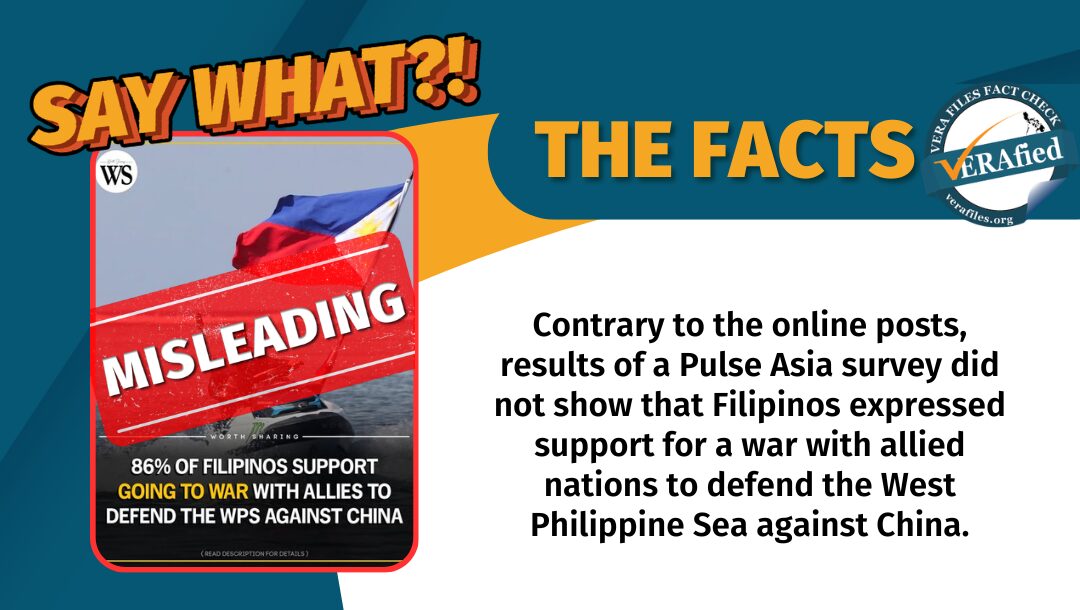 FACT CHECK: Graphic MISLEADINGLY claims Filipinos support war to defend WPS vs China