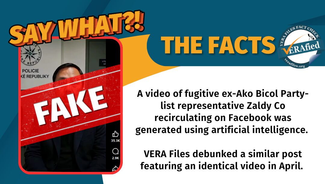 FACT CHECK: Post recycles AI-GENERATED video of Zaldy Co in custody