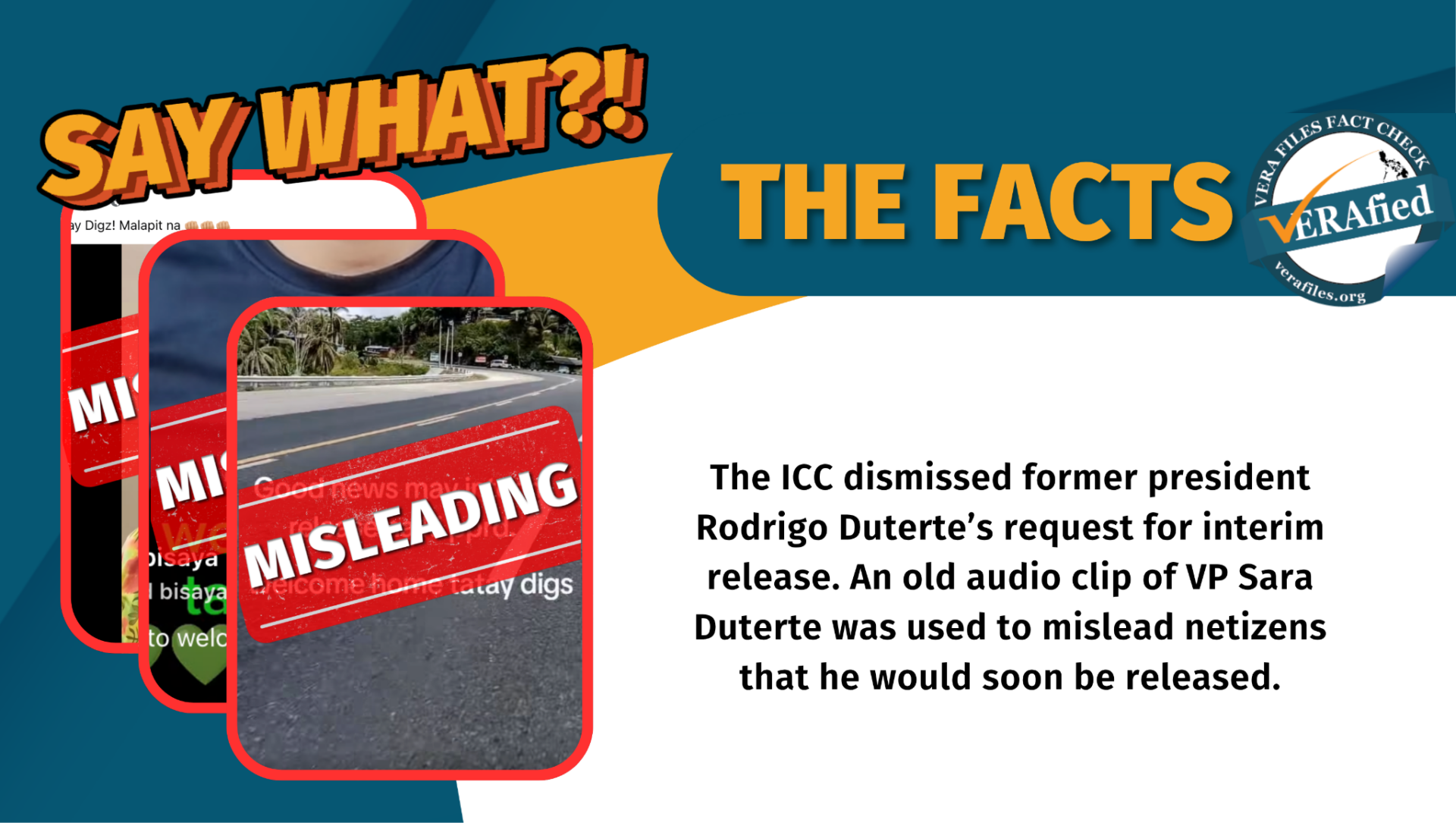 FACT CHECK: Old statement of VP Sara on interim release of Duterte used to MISLEAD