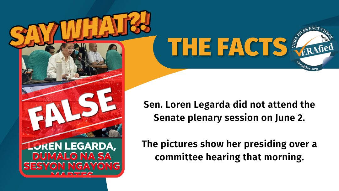 FACT CHECK: Loren Legarda NO-SHOW at June 2 Senate session