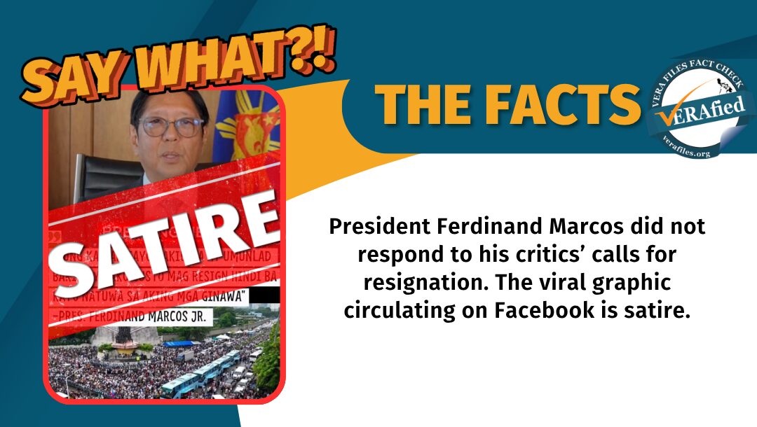 FACT CHECK: Marcos did NOT answer resignation calls from critics