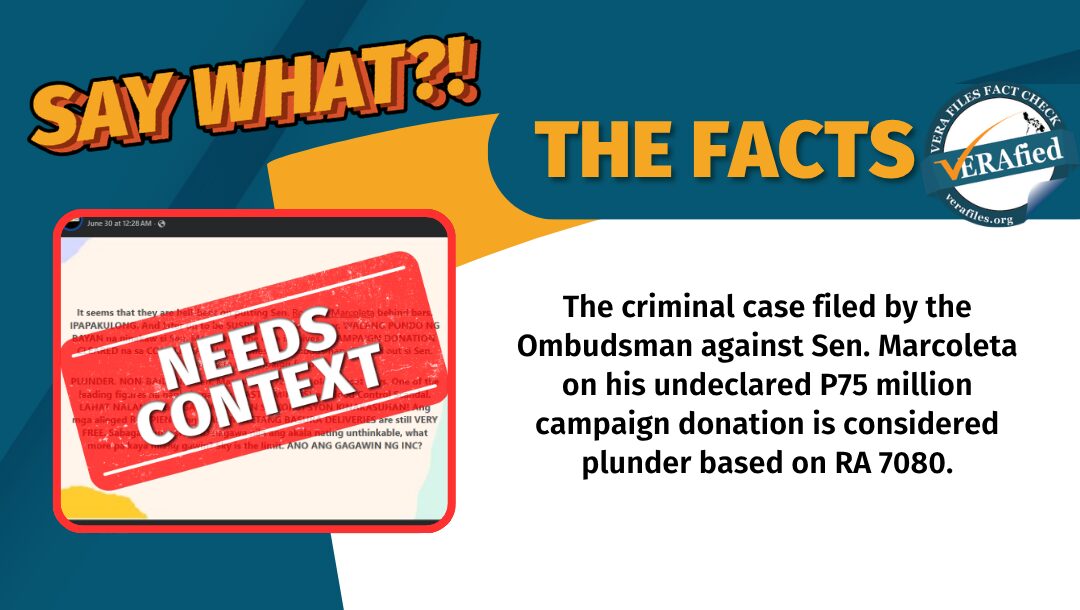 FACT CHECK: Comelec’s dismissal of Marcoleta case does NOT bar Ombudsman’s plunder complaint