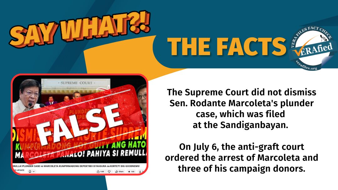 FACT CHECK: Supreme Court did NOT dismiss Marcoleta plunder case