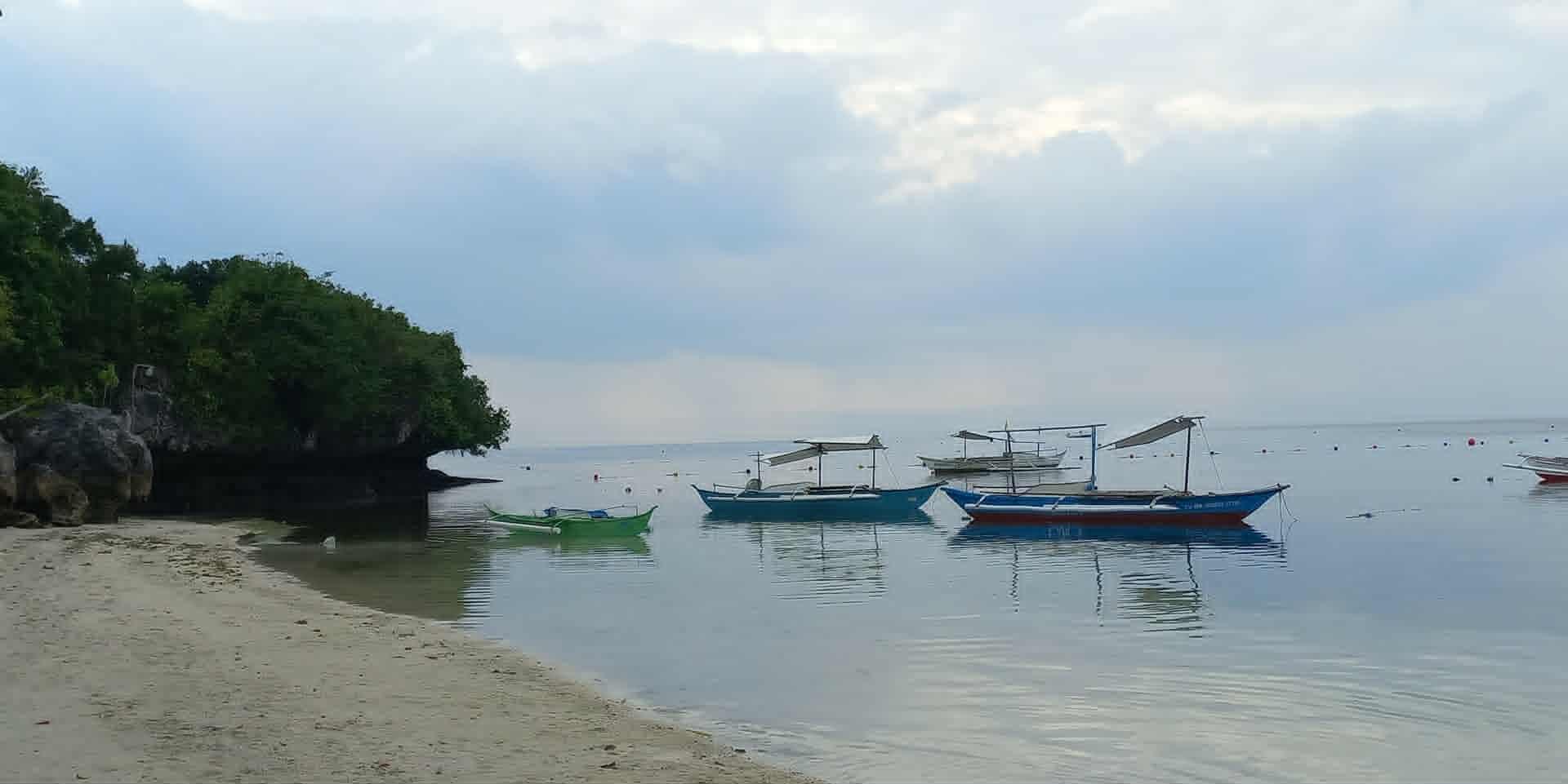 Buoys mark the boundaries of Bingag Reef