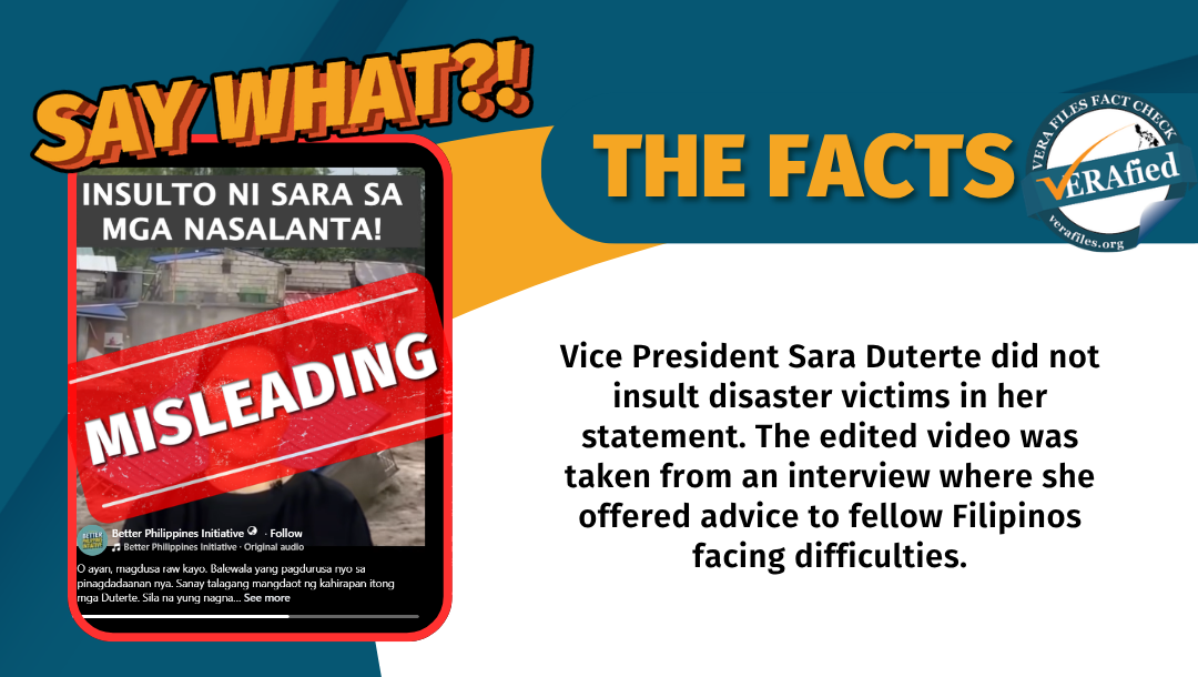 FACT CHECK: Video claiming Sara Duterte insulted disaster victims MISLEADS