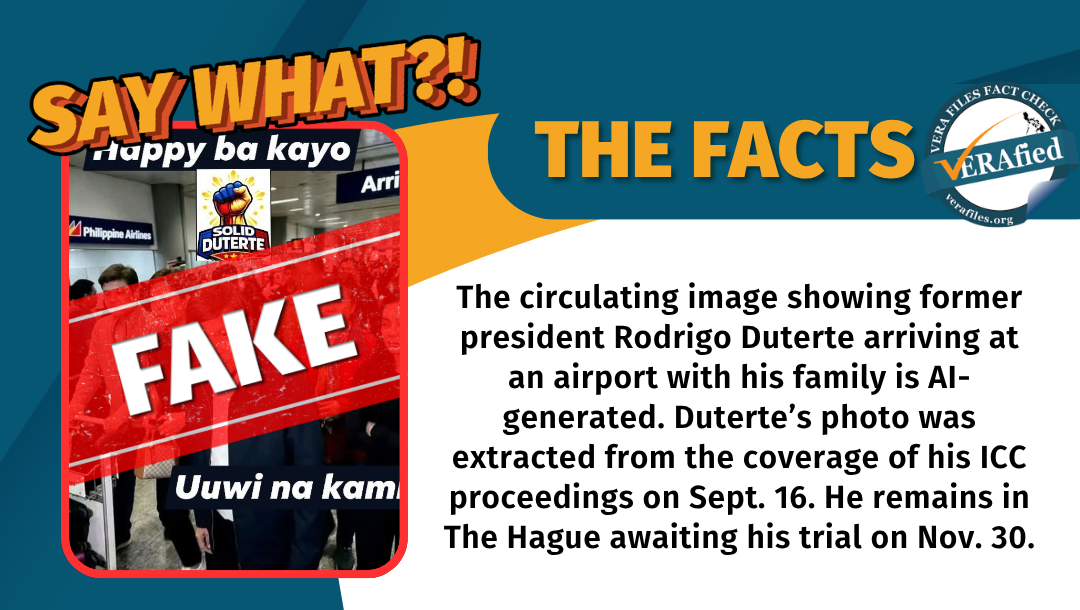 FACT CHECK: Duterte photo arriving at an airport AI-GENERATED