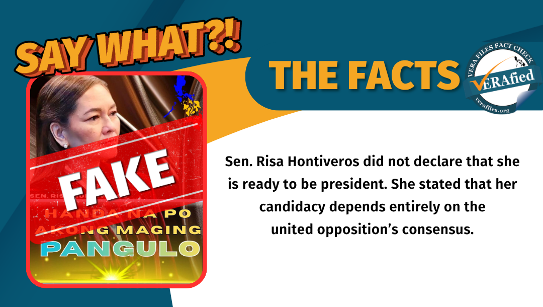 FACT CHECK: Hontiveros did NOT make declaration to run for president