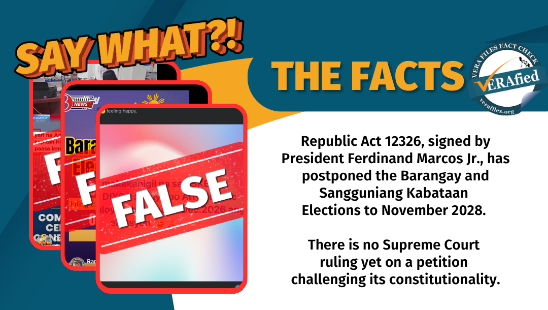 FACT CHECK: Contrary to claims, NO barangay, SK elections this year