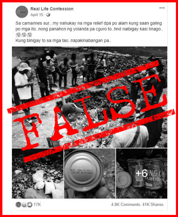 VERA FILES FACT CHECK: Buried relief goods NOT for Typhoon Yolanda victims