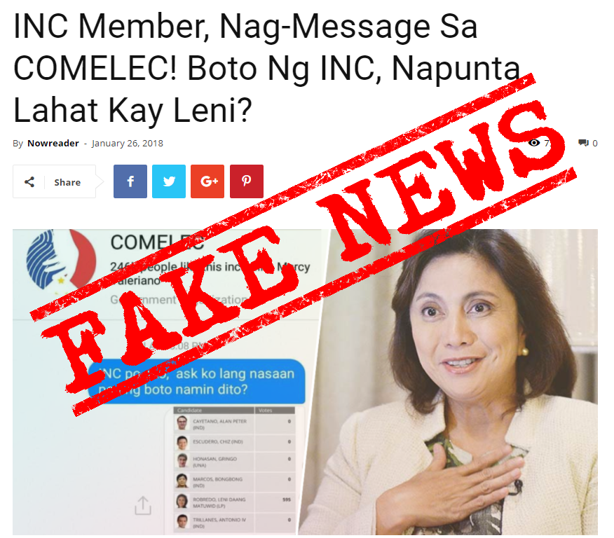 VERA FILES FACT CHECK: Claim of Comelec, Iglesia member exchange over Marcos votes fabricated