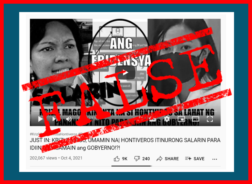 VERA FILES FACT CHECK: Claim about Pharmally exec’s accusation vs Hontiveros NOT TRUE