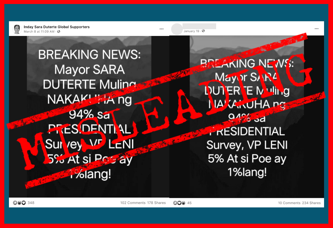 VERA FILES FACT CHECK: ‘Presidential survey’ where Sara Duterte got 94% MISLEADS