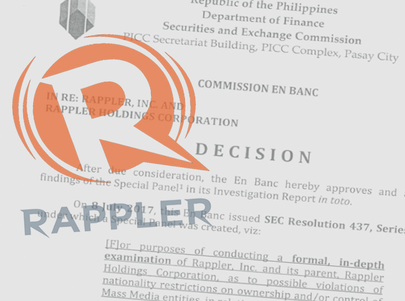 SEC decision on Rappler