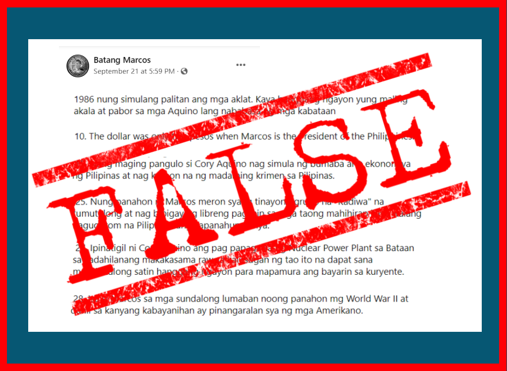 VERA FILES FACT CHECK Post On revised History Books Against Marcoses 