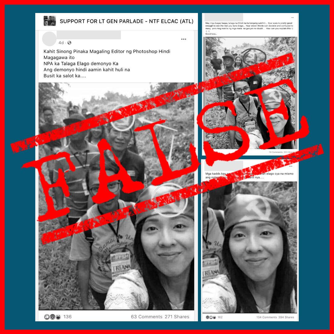 VERA FILES FACT CHECK: FB users red-tag Sarah Elago, Satur Ocampo with ALTERED image