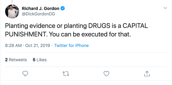 Planting evidence or planting DRUGS is a CAPITAL PUNISHMENT. You can be executed for that.