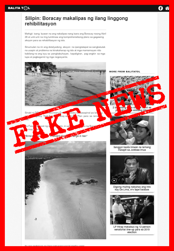 VERA FILES FACT CHECK: Post claiming Boracay cleaned up weeks after shutdown has NO BASIS