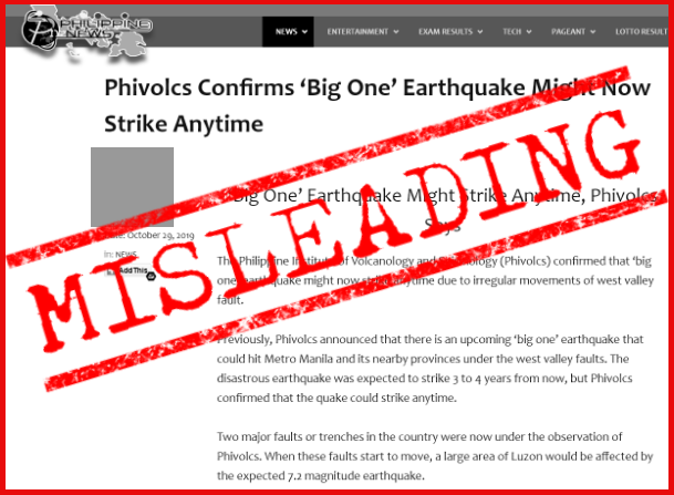 ​VERA FILES FACT CHECK: Website MISLEADS; reposts old ‘big one’ story after Mindanao quake