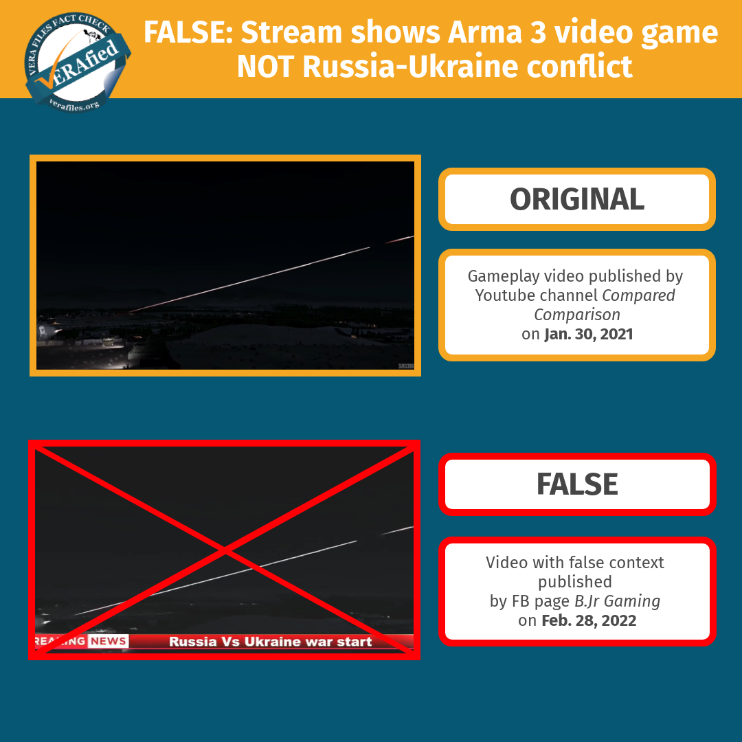 VERA FILES FACT CHECK: Stream shows Arma 3 video game NOT Russia-Ukraine  conflict - VERA Files