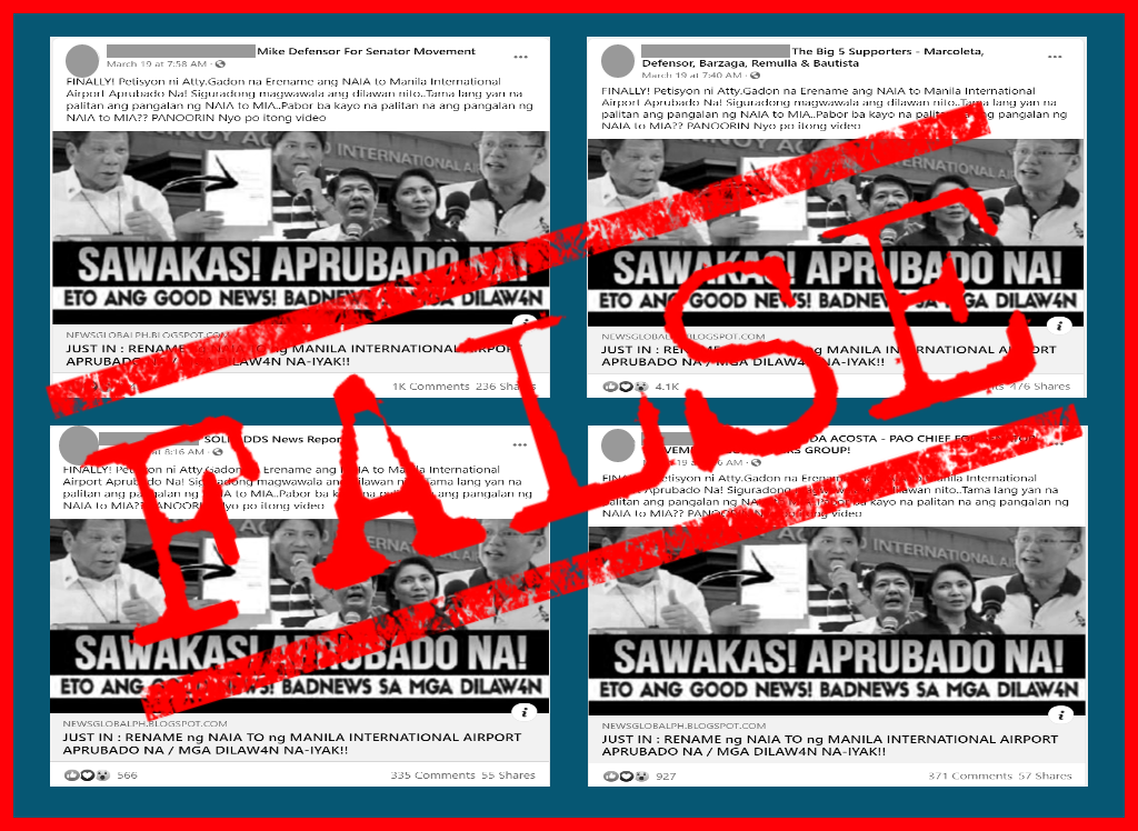 VERA FILES FACT CHECK: There is NO ‘approved’ petition for NAIA rename