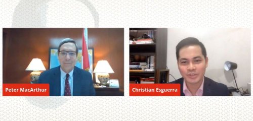 Canadian Ambassador to the Philippines Peter MacArthur and veteran journalist Christian Esguerra