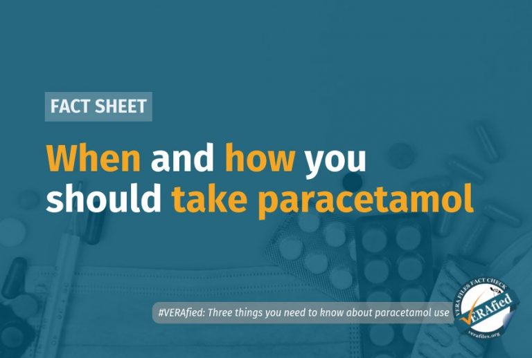 VERA FILES FACT SHEET When and how you should take paracetamol VERA