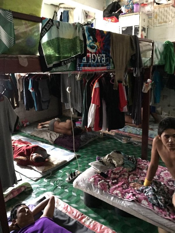 Living quarters for migrant workers at a glove-making company in Malaysia. Photo from Andy Hall.