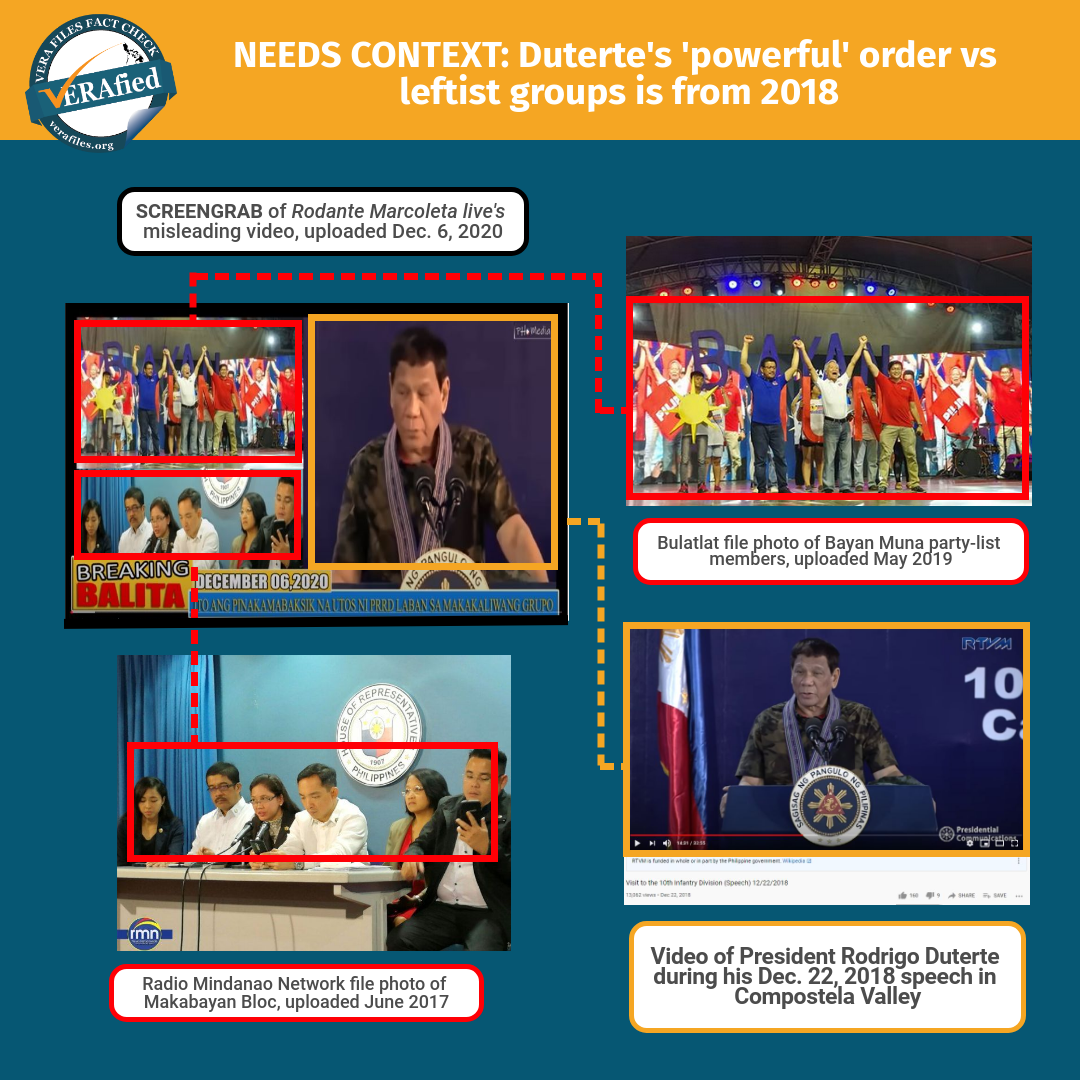 NEEDS CONTEXT: Duterte’s powerful order vs leftist groups is from 2018