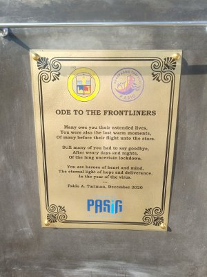 Pasig marker with Tariman's poem