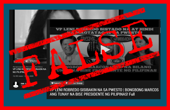 VERA FILES FACT CHECK: Post claiming VP Robredo ‘will be axed’ from office FALSE