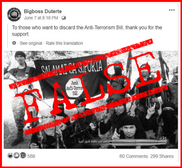 VERA FILES FACT CHECK: Photo ALTERED to show support for junking of Anti-Terror Bill