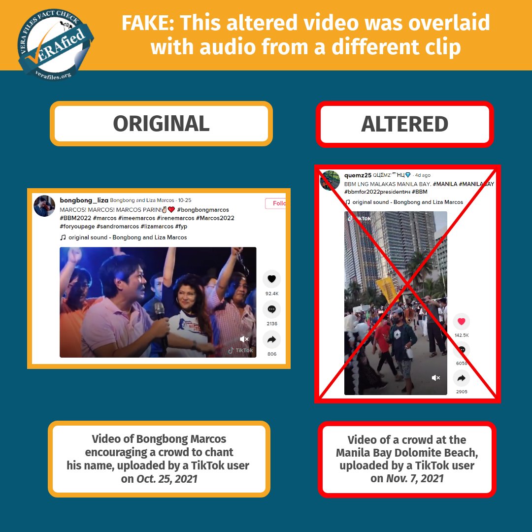 FAKE: This altered video was overlaid with audio from a different clip.