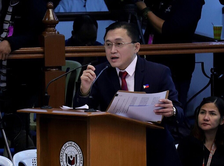 Bong Go delivering his speech at the Senate hearing on Sanchez Sept 2, 2019.jpg