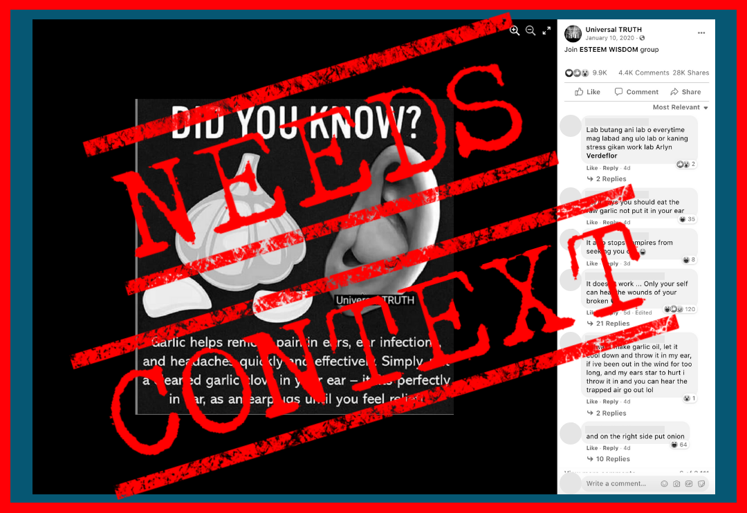 VERA FILES FACT CHECK: Claim that garlic is remedy for ear infections, headache NEEDS CONTEXT