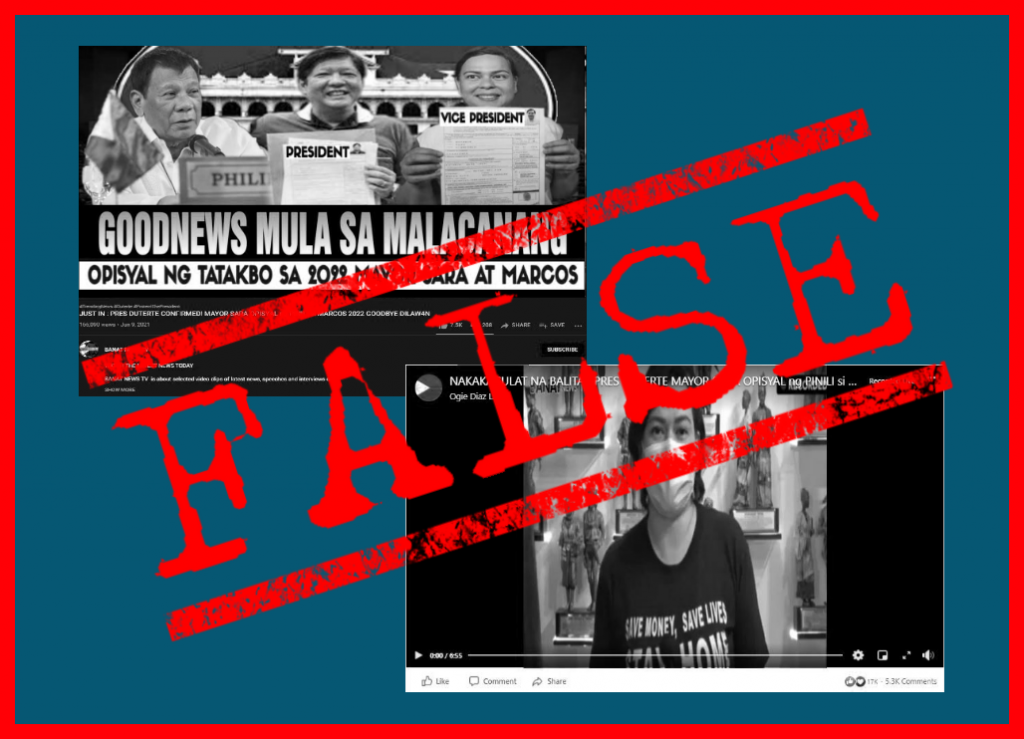 Vera Files Fact Check No Confirmation Of Bongbong Marcos Sara Duterte Tandem In 2022 Polls 2725