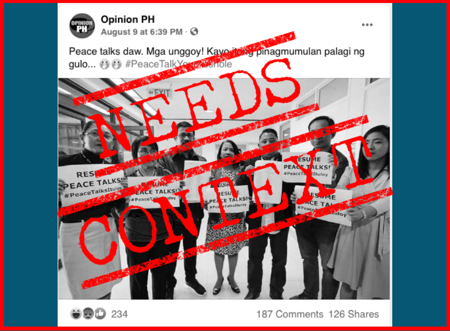 VERA FILES FACT CHECK: Photo of the Makabayan bloc calling for peace talks is FROM 2017