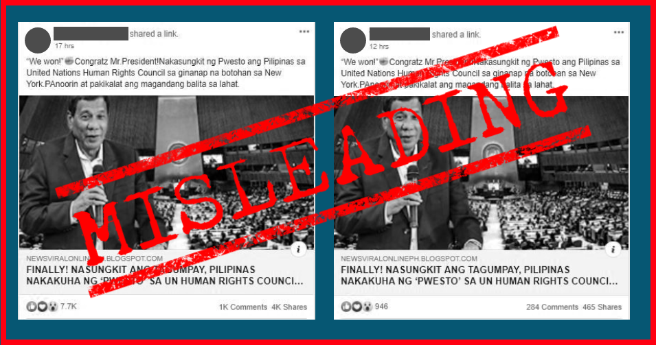 VERA FILES FACT CHECK: Netizens share MISLEADING story on PH securing seat on UN rights council