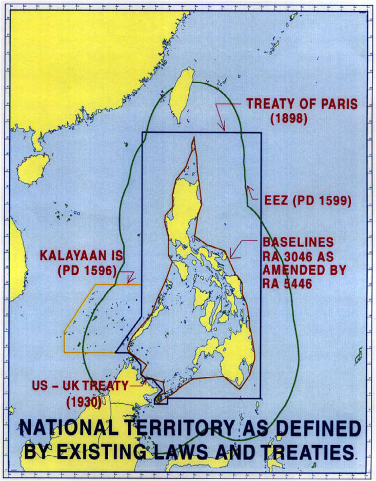 Philippine territory based on Treaty of Paris and domestic laws